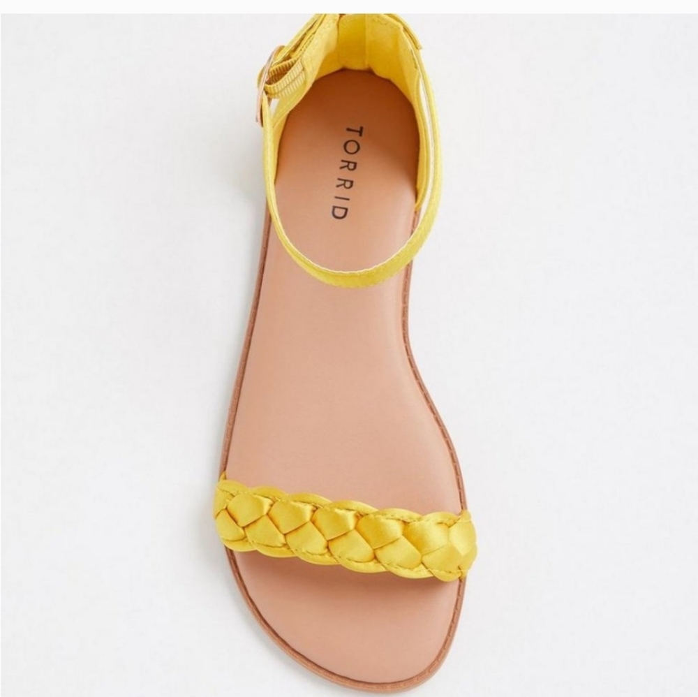 Torrid yellow satin sandals
